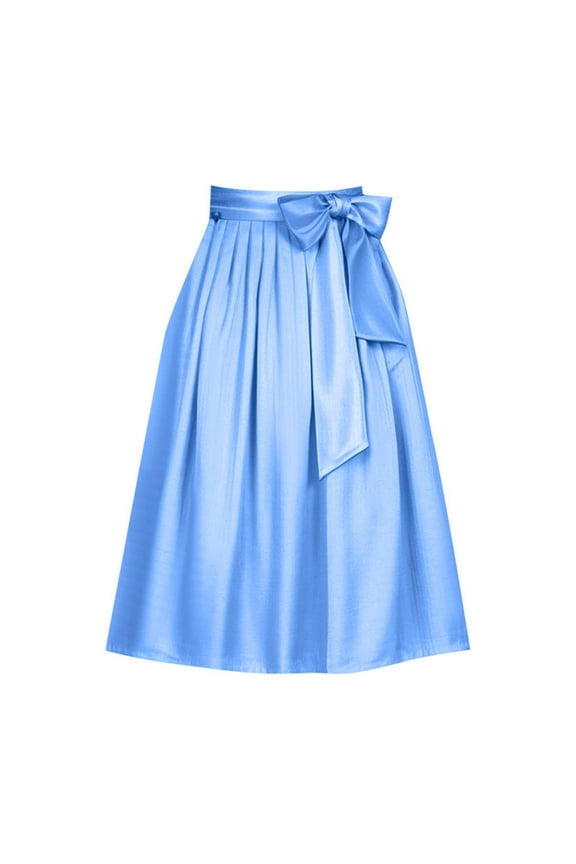 Women's High Waist A-Line Pockets Skirt Skater Flared Midi Skirt Vinage Skirt