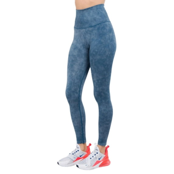 Women's High Waist Acid Wash Activewear Leggings - Denim Blue, S