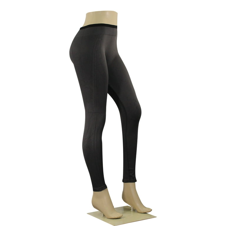 Women's High Waist Active Leggings Slimming Seamless Compression Fit Pants  Workout Tights Grey