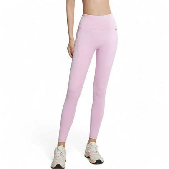 Women's High Waist Active Leggings with Side Pockets - Medium, Pink