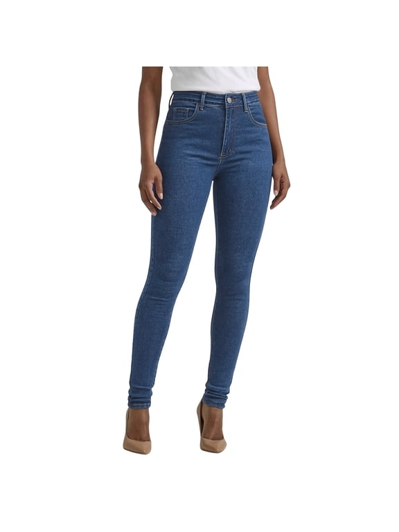 Women's High Waist Ankle Length Skinny Jeans All Season Stretchy Casual Denim Pants Dark Blue XL