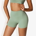 thumbnail image 1 of Women's High Waist Athletic Shorts Compression Fit with Seamless Design- Small, Green, 1 of 6