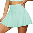 thumbnail image 1 of Women's High Waist Athletic Skirt Flared A-Line Tennis Golf Skirt Stretchy Mini Skater Skirt with Wide Waistband Light Blue 2XL, 1 of 8