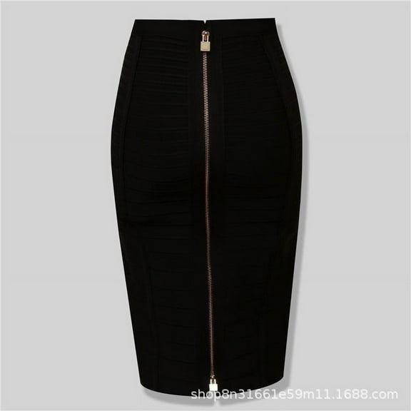 Women's High Waist Bandage Pencil Skirt Knee Length Bodycon Slim Fit Stretch Work Party Wear