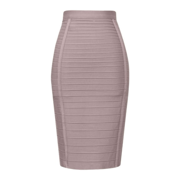 Women's High Waist Bandage Pencil Skirt Knee Length Slim Fit Bodycon Stretch Party Wear