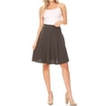 thumbnail image 1 of Women's High Waist Basic Stretchy Casual Solid A-Line Midi Skirts, 1 of 5