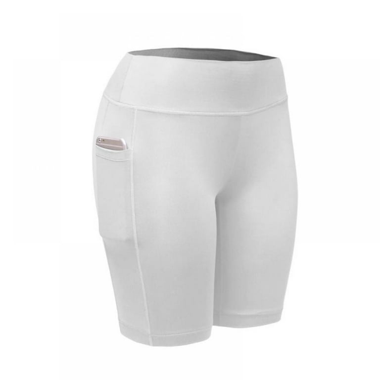 Women s High Waist Biker Shorts with Pockets Tummy Control Non See Through Workout Running Yoga Shorts S XXL
