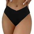 thumbnail image 1 of Women's High Waist Bikini Bottom Clearance, Hontri Swim Capris Women's V Cut High Waisted Swim Bottom Hipster High Cut Bikini Swimsuit Bottom L, 1 of 9