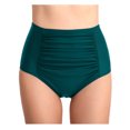 thumbnail image 1 of Women’s High Waist Bikini Bottom Ruched Tankini Briefs Retro Vintage Swim Short Tummy Control Swimsuits, 1 of 4