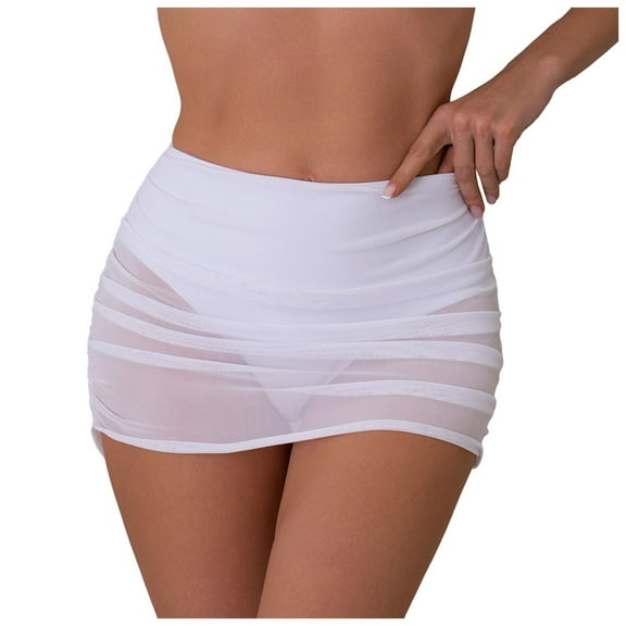 Women's High Waist Bikini Bottoms - Ruched Swim Shorts with Elastic Waist, Full Coverage for Beach/Sports