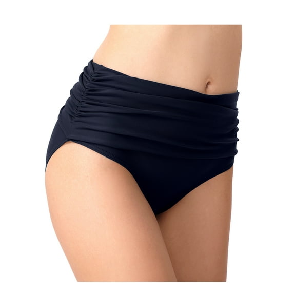 Women’s High Waist Bikini Bottoms Shirred Tankini Briefs Ruched Swim Short Stretchy Swimsuit Bottoms