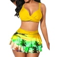 thumbnail image 1 of Women's High Waist Bikini Sets Wrap Push Up Padded Bikini Bra + Skirt Bottom Swimwear Swimsuit Bathing Suit, 1 of 5