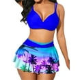 thumbnail image 1 of Women's High Waist Bikini Sets Wrap Push Up Padded Bikini Bra + Skirt Bottom Swimwear Swimsuit Bathing Suit, 1 of 5