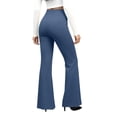 thumbnail image 1 of Women's High Waist Bootcut Yoga Pants Tummy Control Flared Workout Pants with Basic/Side Pockets Blue XL, 1 of 5