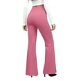 thumbnail image 1 of Women's High Waist Bootcut Yoga Pants Tummy Control Flared Workout Pants with Basic/Side Pockets Pink M, 1 of 5