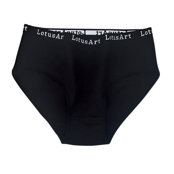 Women's High Waist Briefs - Large Size Summer Letter Print Comfortable Cotton Underwear with Elastic Waist