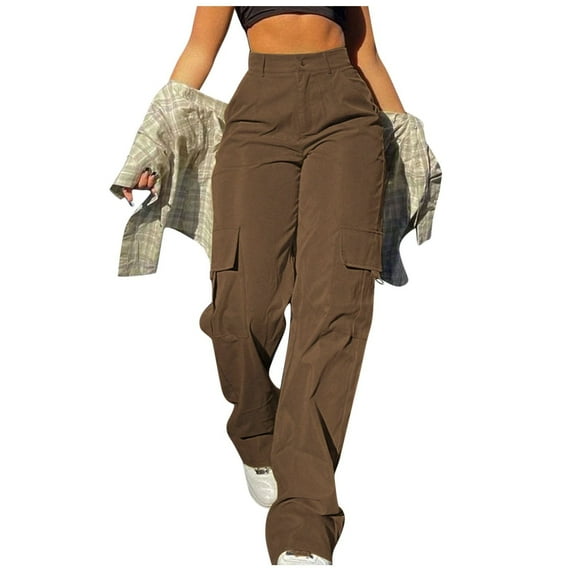 Women's High Waist Cargo Jogger Camo Pants with Pockets Slim Casual Camouflage Combat Hiking Active Sweatpants