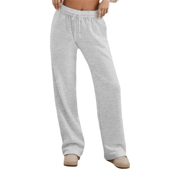 Women's High Waist Casual Drawstring Pants Basic Solid Color Trousers For Daily Wear Comfortable Pants For Spring Fall Winter Season