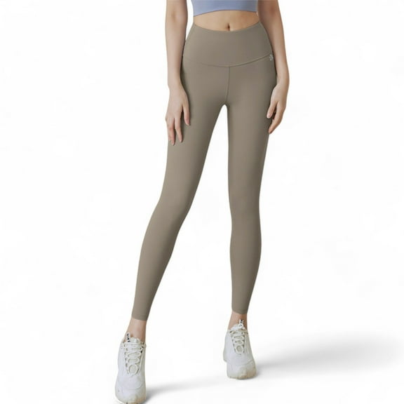 Women's High Waist Compression Leggings with Full Coverage - X Large, Beige