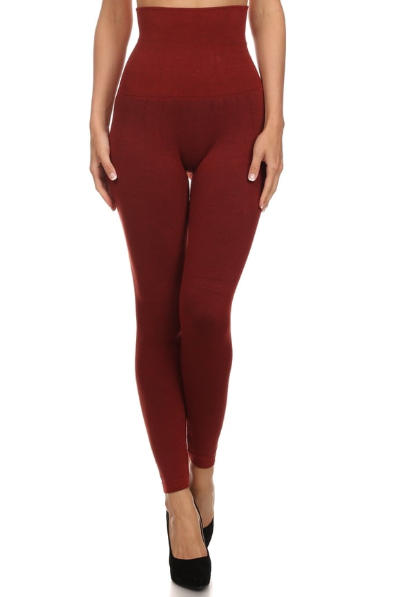 Women's High Waist Control Top Compression Leggings (Copper, One Size)