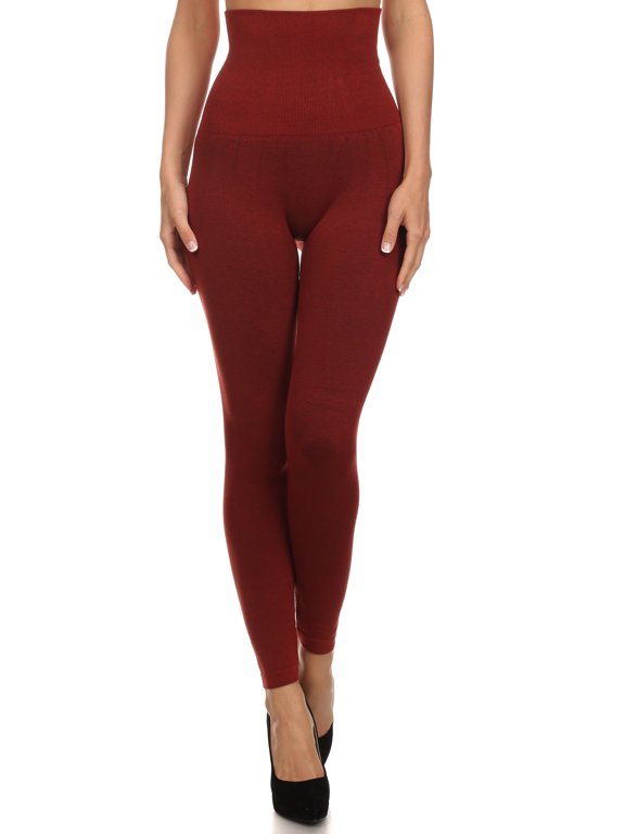 Women's High Waist Control Top Compression Leggings (Copper, One Size)