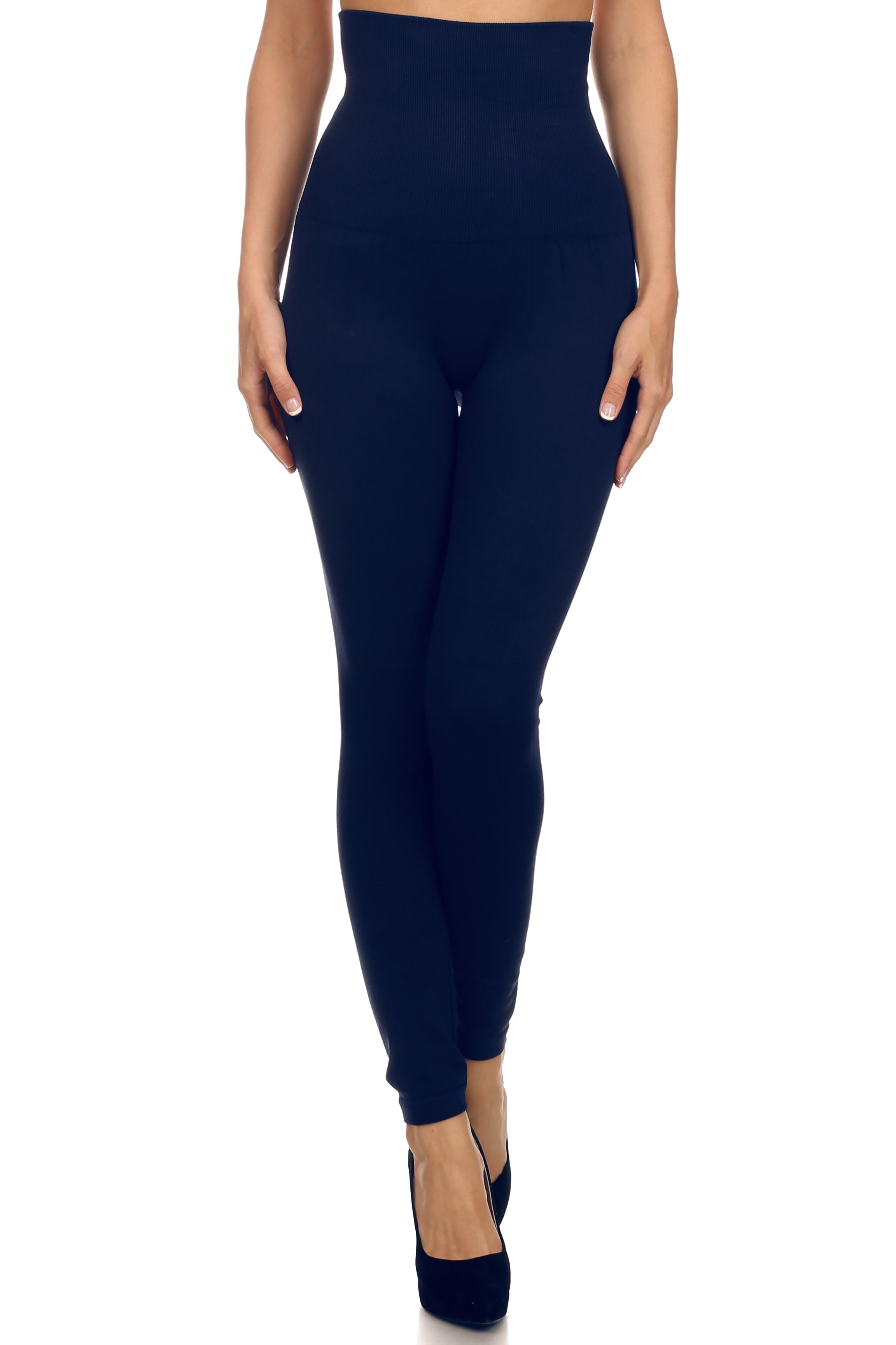 Women's High Waist Control Top Compression Leggings (Navy, One Size)