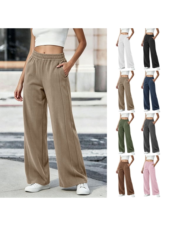 Women's High Waist Corduroy Wide Leg Pants, Elastic Fabric Flowy Pocket Polyester Trousers, Warm Soft Casual Bottoms for Shopping Commute Early Winter | TruHer,Dark Gray XL