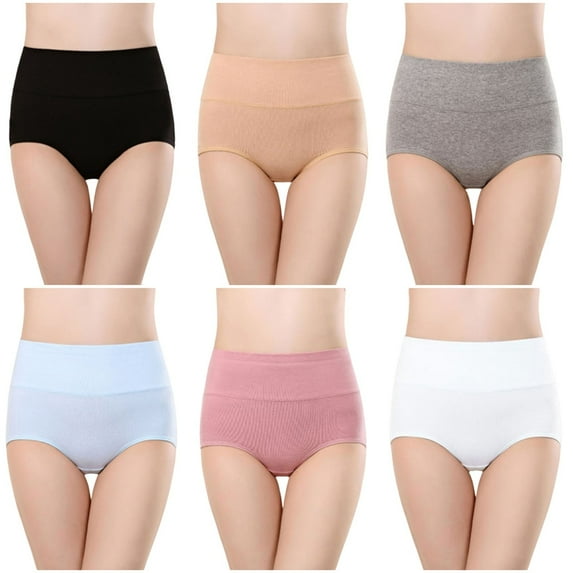 Women's High Waist Cotton Panties Soft Breathable Briefs Stretch Briefs Seamless Women's Panties Comfortable Panties for Women Gray 4XL