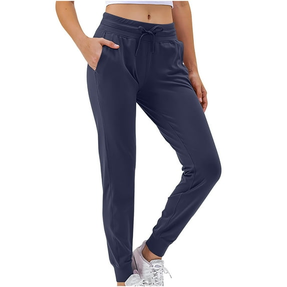 Women's High Waist Drawstring Quick Drying Running Fitness Pants Legging Athletic Pants Yoga Pants Fashion Olyvenn Fashion Womens Sports Active Skinny Stretch Full Length Pants Navy 8