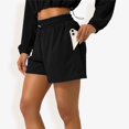 thumbnail image 1 of Women's High Waist Elastic Drawstring Casual Shorts with Relaxed Fit and Lightweight Fabric for Everyday Wear- X Large, Black, 1 of 4