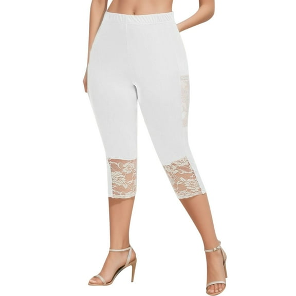 Women's High Waist Elastic Waistband Solid Yoga Pants - Polyester, Casual Spring/Summer/Fall