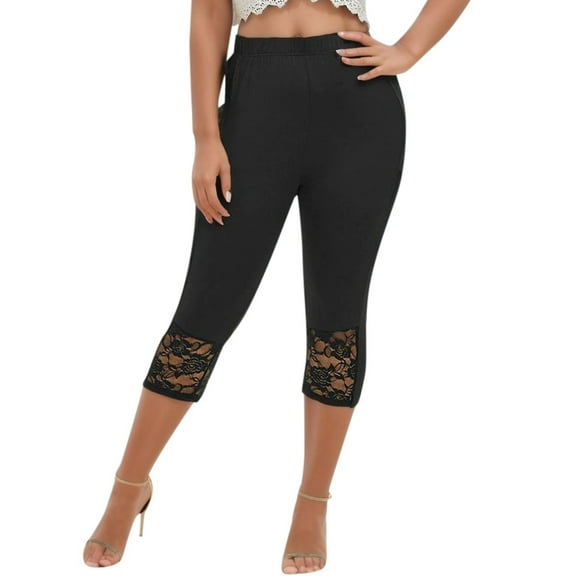 Women's High Waist Elastic Waistband Solid Yoga Pants - Polyester, Casual Spring/Summer/Fall
