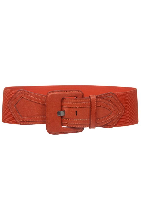Women's High Waist Fashion Stretch Belt with Tab Detailing