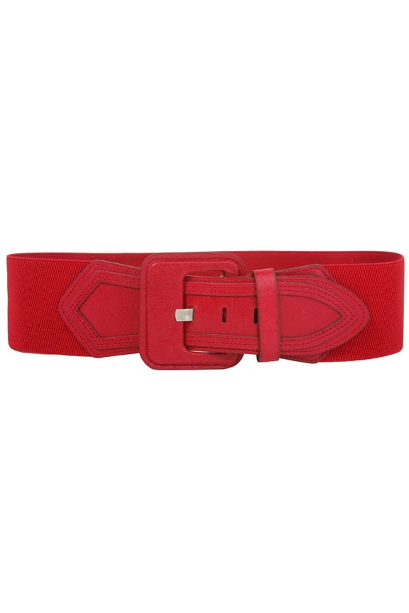 Women's High Waist Fashion Stretch Belt with Tab Detailing