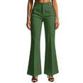 thumbnail image 1 of Women's High Waist Flare Dress Pants Slim Front Seam Ankle Bootcut Suit Trousers with Pockets Elegant Business Casual Pants Multi Colors Army Green, 1 of 8