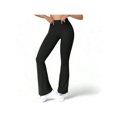 thumbnail image 1 of Women's High Waist Flare Leg Pants with Stretch Fabric - Small, Black, 1 of 7