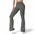 thumbnail image 1 of Women's High Waist Flare Leg Pants with Stretch Fabric - X Large, Gray, 1 of 7