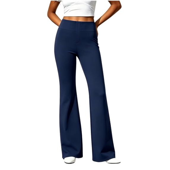 Women's High Waist Flare Yoga Pants, Ghalytn Stretch Bootcut Casual Trousers with Back Pockets