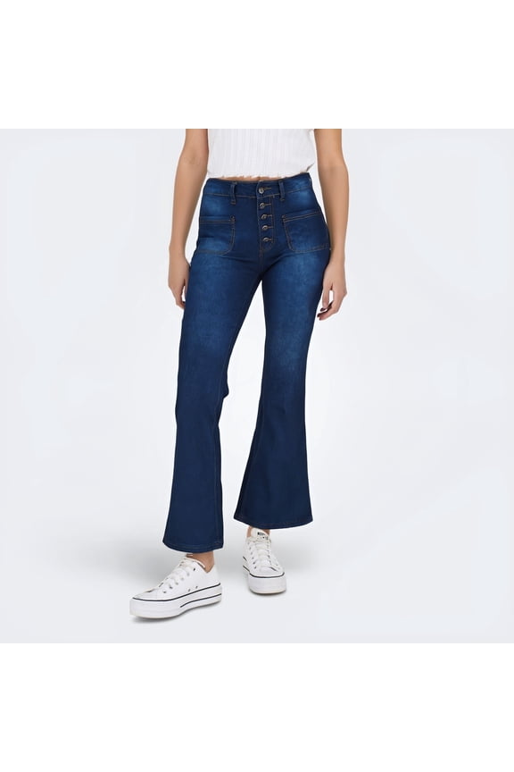 Women's High Waist Flared Denim Jeans Stretchy Casual Fashion Jean 18 Boot Cut Pants for Women Ladies Pants Size 14 Mod Mom Size 20 Pants for Women Previously Viewed Jean Pants for Women Tall Women's