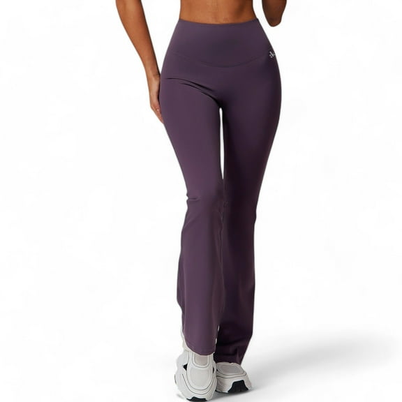Women's High Waist Flared Leg Yoga Pants - Medium, Purple