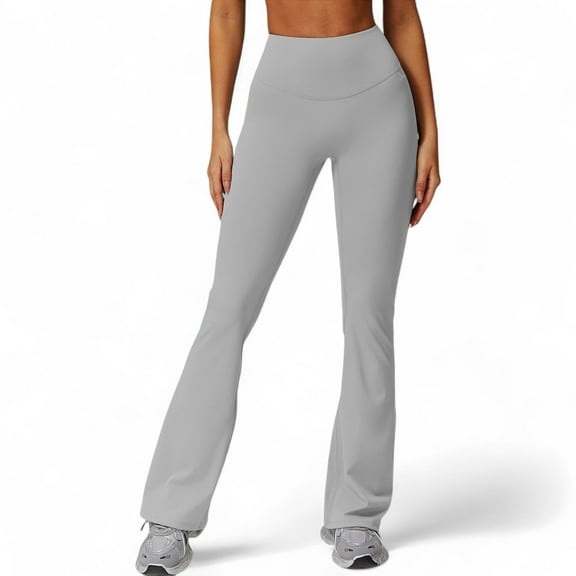 Women's High Waist Flared Leg Yoga Pants - X Large, Gray
