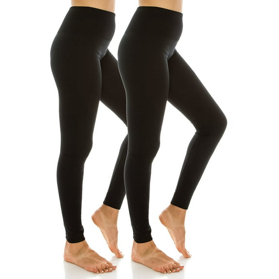 Women's High Waist Fleece Lined Leggings Regular and Plus Size