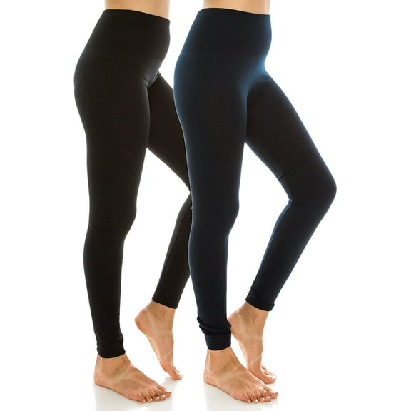 Women's High Waist Fleece Lined Leggings Regular and Plus Size