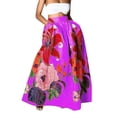 thumbnail image 1 of Women's High Waist Floral Print Maxi Skirt with Pockets A-Line Long Flowing Summer Casual Skirt for Beach or Daily Wear Purple M, 1 of 5