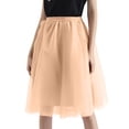 thumbnail image 1 of Women's High Waist Flowy Layered Short Skirt A Line Ruffle Festival Dance Casual Skirt Champagne L, 1 of 4