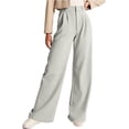 thumbnail image 1 of Women's High Waist Formal Pants Casual Commuting Temperament Slim Button Straight Pants Comfy Wide Leg Pants with Pockets, 1 of 6