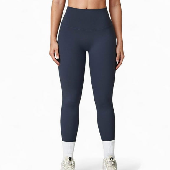Women's High Waist Full Length Leggings with Seamless Design and Stretch Fit for Everyday Movement - Small, Navy