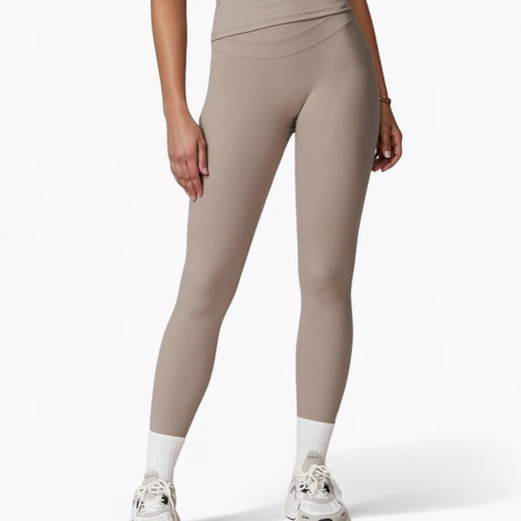 Women's High Waist Full Length Seamless Compression Leggings for Active and Casual Wear - X Large, Beige