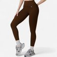 thumbnail image 1 of Women's High Waist Full-Length Seamless Leggings with Ultra-Stretchy Fabric - Small, Brown, 1 of 6