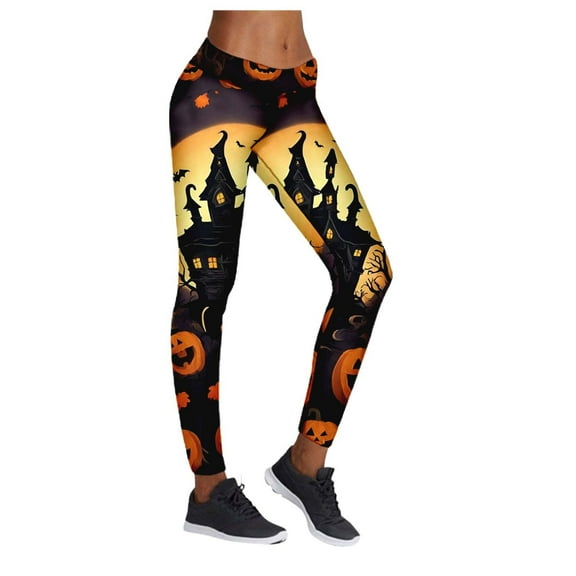 Women's High Waist Halloween Print Leggings Stretchy Soft Comfortable Fashion Casual Base Pants for Ladies
